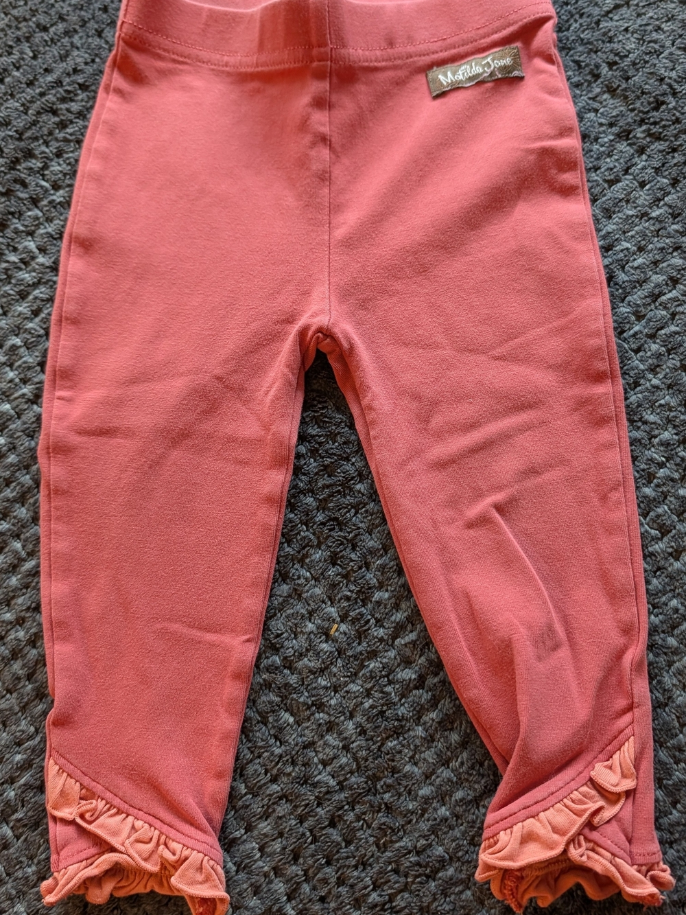 Matilda Jane Baby Girl Coral Pink Ruffle Cuff Leggings Pants 12-18M